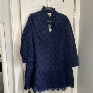 Tuckernuck Navy Blue Lace Dress